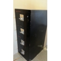 Black Vertical 4-Drawer Fire-Proof Locking Filing Cabinet
